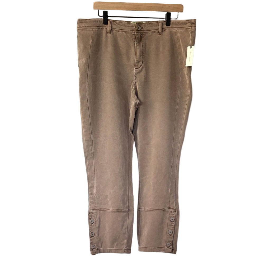 Anthropologie Utility Stretch Ankle Button Pants in Taupe size 33